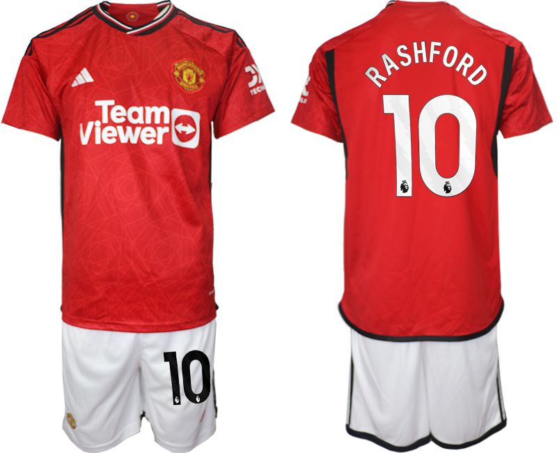 Men 2023-2024 Club Manchester United home red #10 Soccer Jersey